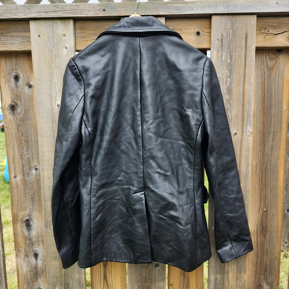 Roots Black Leather Women's Jacket Woman's Size 6 - Picture 3 of 5